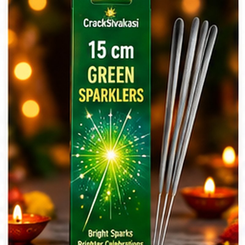 15CM GREEN SPARKLERS